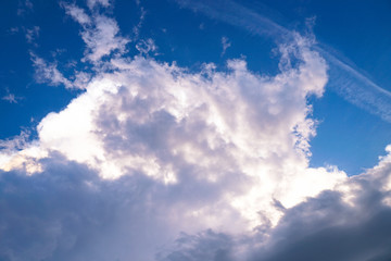 Wall Mural - Scary epic sky with menacing clouds. Hurricane wind with a thunderstorm. Stock background, photo