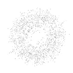 digital burst pattern with multiple dots. explosion consist of black particles isolated on white bac
