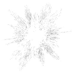 Wall Mural - digital burst pattern with multiple dots. explosion consist of black particles isolated on white bac