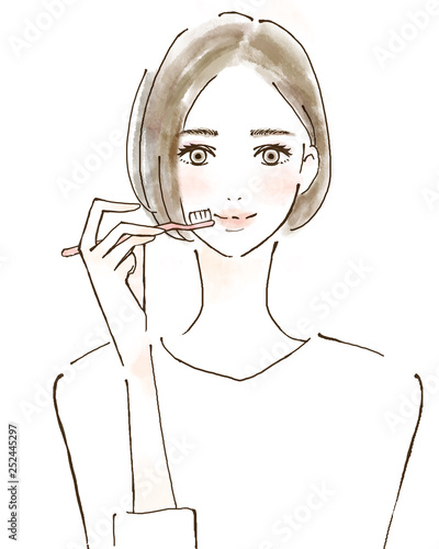 デンタルケア 歯ブラシ 歯磨きする女性 エチケット 笑顔 Stock イラスト Adobe Stock デンタルケア 歯ブラシ 歯磨きする女性 エチケット 笑顔 Stock イラスト Adobe Stock