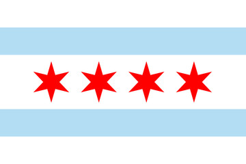 Wall Mural - Vector flag of Chicago, Illinois. United States of America