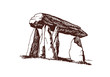 Vintage dolmen,menhir,graphical vector illustration