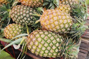 Wall Mural - Fresh pineapple is delicious in street food