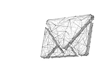 Leinwandbilder - email low poly black