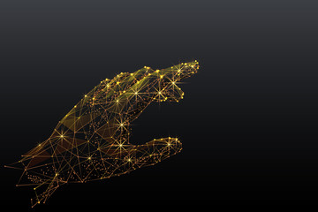 Leinwandbilder - hand touching low poly GD