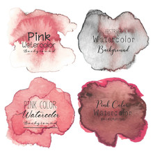 Pink Abstract Watercolor Background. Vector Illustration.
