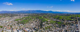Fototapeta Tęcza - Aerial morning view of the Los Angeles city area