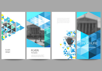 Wall Mural - the minimalistic vector illustration of the editable layout of flyer, banner design templates. blue 