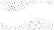 © svitlananiko - Halftone gradient pattern. Abstract halftone dots background. Monochrome dots pattern. Pop Art, Comic small dots. Wavy twisted strip. Banner with space. Design for presentation, report, flyer, card