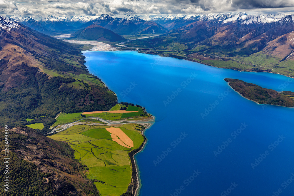 New Zealand, South Island, Otago region. The nothern end of Lake ...