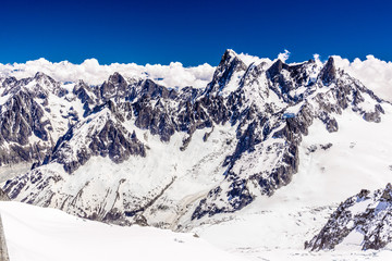 Wall Mural - Snowy mountains Chamonix, Mont Blanc, Haute-Savoie, Alps, France