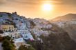 Sunset over Santorini in Greece