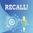 © Artur - Writing note showing Recall. Business photo showcasing Bring back to memory Ordering the return of a demonstrating or product