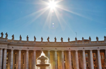 Scenic St. Peter's Basilica in Rome near Vatican City