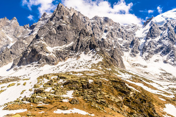 Wall Mural - Snowy mountains Chamonix, Mont Blanc, Haute-Savoie, Alps, France