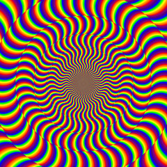 Sticker - Psychedelic optical spin illusion background.