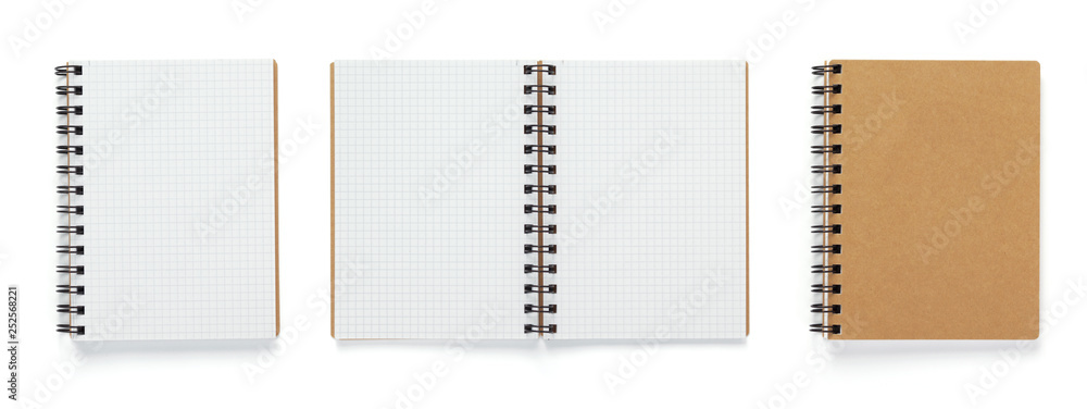paper notebook or note pad isolated at white - obrazy, fototapety, plakaty 