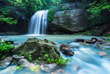 Fototapeta Na ścianę - Beautiful flowing waterfall in Buderim, Sunshine Coast, Australia 