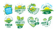 Logo fresh food from the farm. Vector illustration on white background