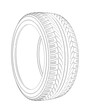 © Sashkin - Tyre lineart outline blueprint - 3d rendering