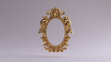 Antique Ellipse Gold Baroque Frame 3d Illustration 3d Render