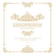 Golden vector emblem. Elegant, classic vector. Can be used for jewelry, beauty and fashion industry. Great for logo, monogram, invitation, flyer, menu, brochure, background, or any desired idea.