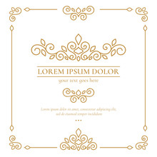 Golden Vector Emblem. Elegant, Classic Vector. Can Be Used For Jewelry, Beauty And Fashion Industry. Great For Logo, Monogram, Invitation, Flyer, Menu, Brochure, Background, Or Any Desired Idea.