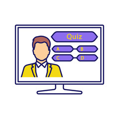 Canvas Print - TV quiz show color icon