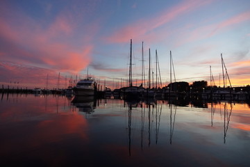 Wall Mural - Hafen in der Abendsonne