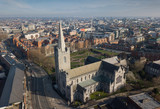 Fototapeta Na sufit - Drone shot of St.Patrick's Cathedral. Dublin, Ireland. February 2019