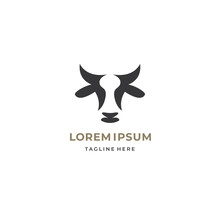 Abstract Cow Or Bull Logo Design. Creative Steak, Meat Or Milk Icon Symbol.