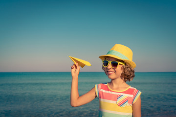 Child having fun on summer vacation