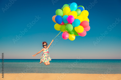 Child enjoys a summer vacation at the sea