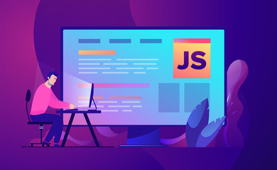 vector business concept illustration web development and coding