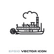 Vintage Steamboat vector line icon