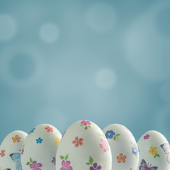 Painted eggs and floral decoration