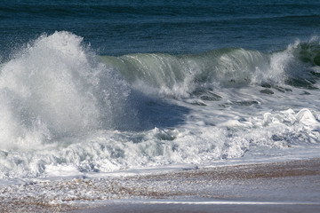 Wall Mural - Foamy Atlantic ocean water, Portugal coast.