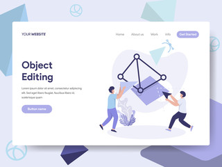 Landing page template of 3D Printing Object Editing Illustration Concept. Isometric flat design concept of web page design for website and mobile website.Vector illustration