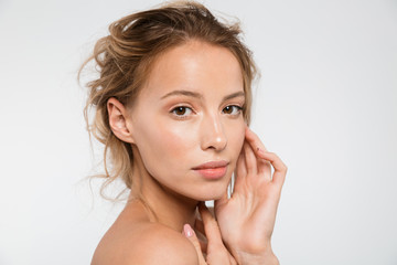 beauty portrait of an attractive blonde woman