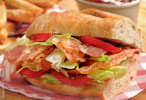 Bacon Lettuce And Tomato Blt Sub Sandwich From Freshly Cut Baguette Buy This Stock Photo And Explore Similar Images At Adobe Stock Adobe Stock