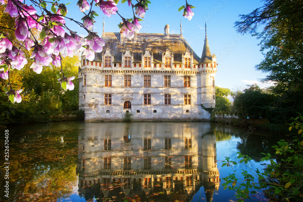 Azay-le-Rideau castle, France - obrazy, fototapety, plakaty 