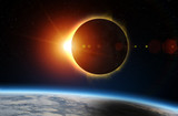 Fototapeta Kosmos - Solar Eclipse and Earth.