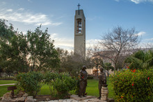 Church Bell Tower With Cross In McAllen Texas