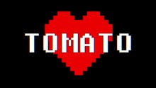 Pixel Heart TOMATO Word Text Glitch Interference Screen Seamless Loop Animation