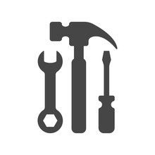 Tools Icon In Trendy Flat Style Isolated On White Background. Repair, Service Symbol For Your Web Site Design, Logo, App, UI. Vector Illustration.