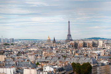  skyline of Paris with eiffel tower