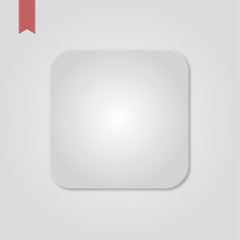Wall Mural - White Blank Icon Template for Web and Mobile Button with Shadow Vector