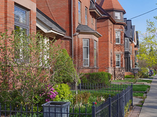 Sticker - street with large old Victorian houses