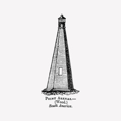 Sticker - Lighthouse vintage drawing