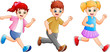 © idesign2000 - Cartoon happy kids running together